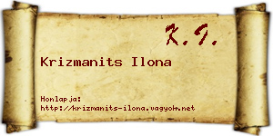 Krizmanits Ilona névjegykártya