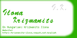 ilona krizmanits business card